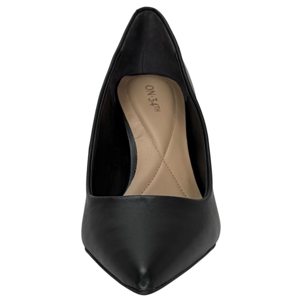 ON 34th Jeules Black Leather Womens Heels Size 9M - Picture 6 of 10